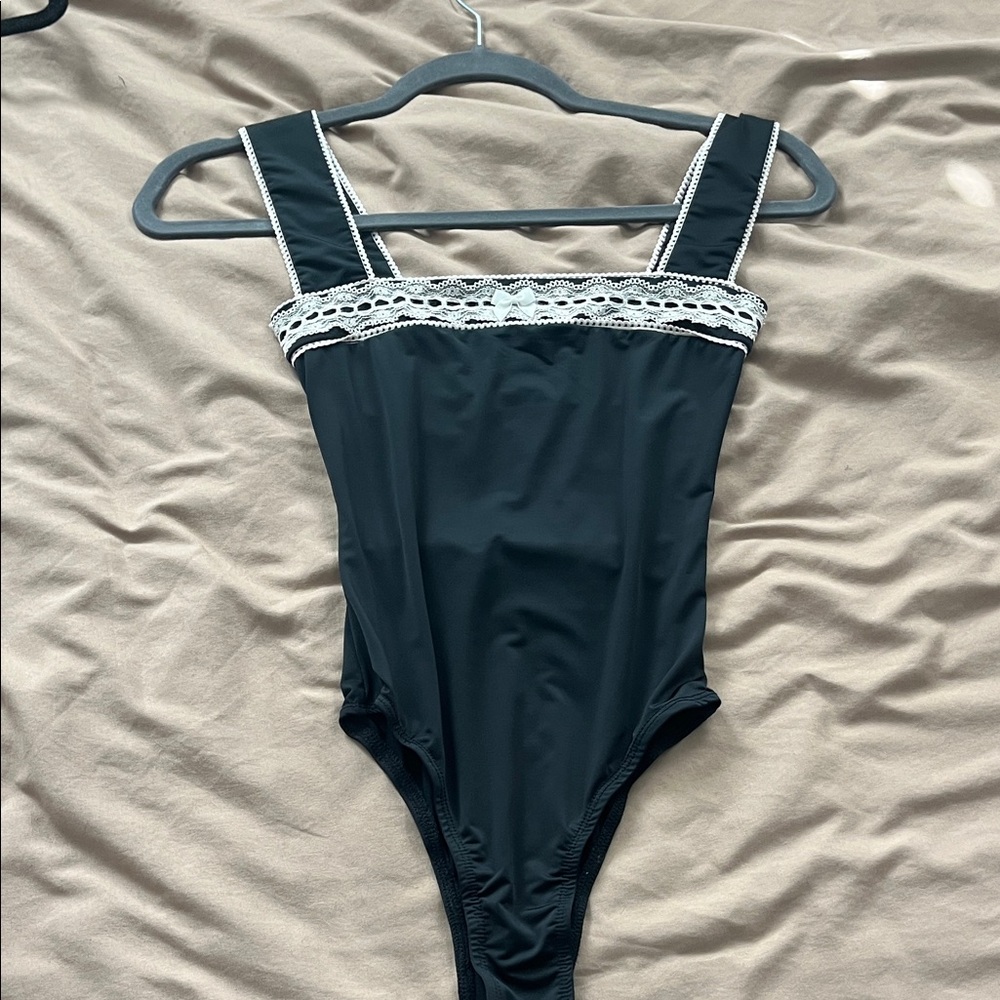 Princess Polly Black Lace Trim Bodysuit